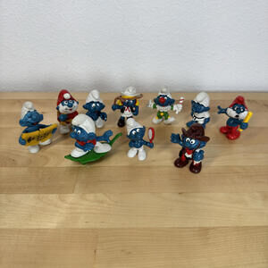 Schleich Smurf Vintage Figurines 10‎ Miniature PVC Collectibles Peyo